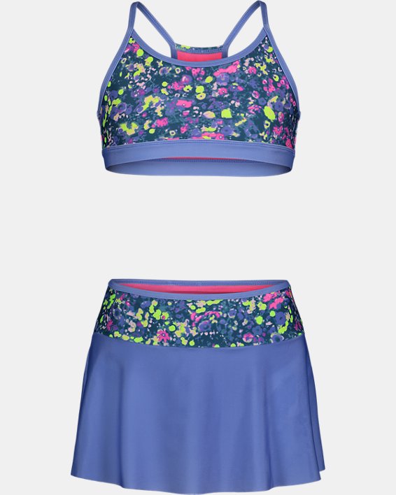 Little Girls' UA Two-Piece Swim Skirt Set, Blue, pdpMainDesktop image number 0